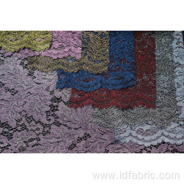 100%Polyester Cord Lace Fabric With Glitter